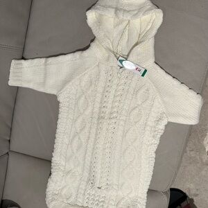 NWT Cozy White Aran Infant Hooded Bunting Suit